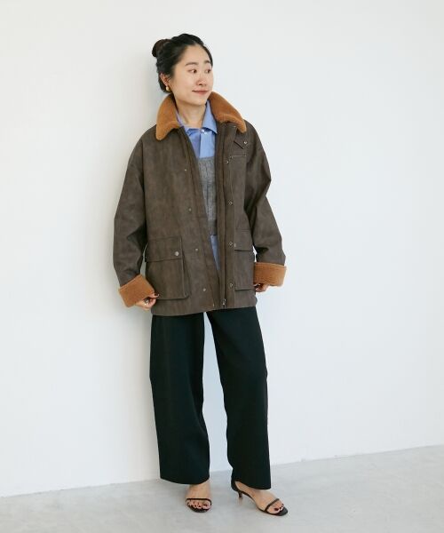 le.coeur blanc / ルクールブラン ブルゾン | 《WEB限定アイテム》ヴィンテージライクボアカラーブルゾン | 詳細24