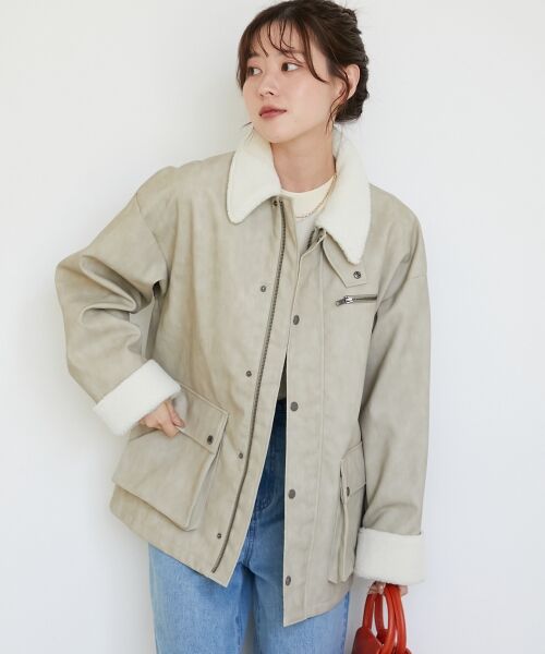 le.coeur blanc / ルクールブラン ブルゾン | 《WEB限定アイテム》ヴィンテージライクボアカラーブルゾン | 詳細3