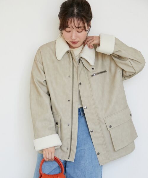le.coeur blanc / ルクールブラン ブルゾン | 《WEB限定アイテム》ヴィンテージライクボアカラーブルゾン | 詳細4