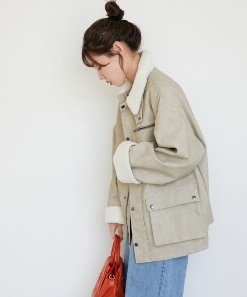 le.coeur blanc / ルクールブラン ブルゾン | 《WEB限定アイテム》ヴィンテージライクボアカラーブルゾン | 詳細8