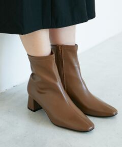 le.coeur blanc / ルクールブラン ブーツ（ショート丈） | 《WEB限定アイテム》スクエアトゥ裏起毛ストレッチブーツ