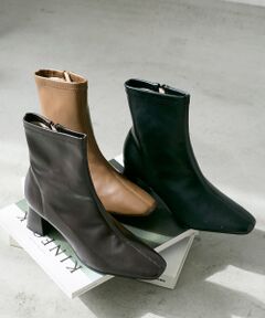 le.coeur blanc / ルクールブラン ブーツ（ショート丈） | 《WEB限定アイテム》スクエアトゥ裏起毛ストレッチブーツ