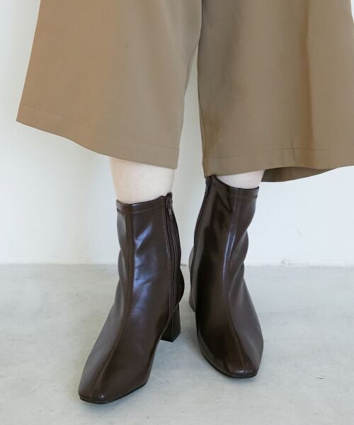 le.coeur blanc / ルクールブラン ブーツ（ショート丈） | 《WEB限定アイテム》スクエアトゥ裏起毛ストレッチブーツ | 詳細16