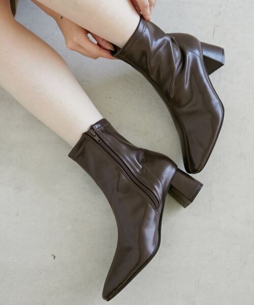 le.coeur blanc / ルクールブラン ブーツ（ショート丈） | 《WEB限定アイテム》スクエアトゥ裏起毛ストレッチブーツ | 詳細19