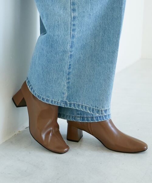 le.coeur blanc / ルクールブラン ブーツ（ショート丈） | 《WEB限定アイテム》スクエアトゥ裏起毛ストレッチブーツ | 詳細3