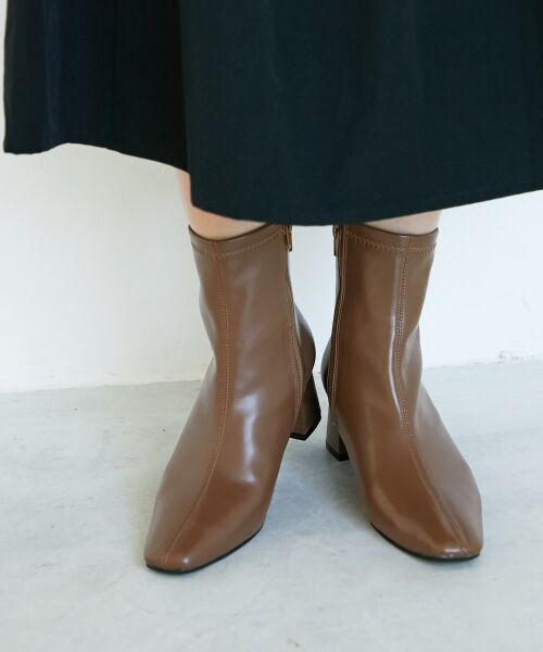 le.coeur blanc / ルクールブラン ブーツ（ショート丈） | 《WEB限定アイテム》スクエアトゥ裏起毛ストレッチブーツ | 詳細5
