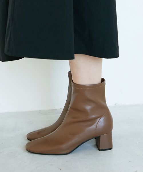 le.coeur blanc / ルクールブラン ブーツ（ショート丈） | 《WEB限定アイテム》スクエアトゥ裏起毛ストレッチブーツ | 詳細6