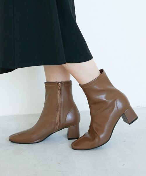 le.coeur blanc / ルクールブラン ブーツ（ショート丈） | 《WEB限定アイテム》スクエアトゥ裏起毛ストレッチブーツ | 詳細7