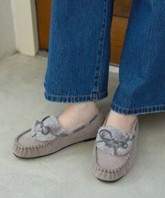 le.coeur blanc / ルクールブラン フラットシューズ | 《WEB限定アイテム》ファーデザインモカシンシューズ