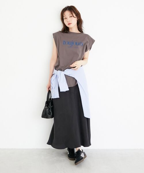 le.coeur blanc / ルクールブラン Tシャツ | toujoursロゴプリントフレンチTシャツ | 詳細10