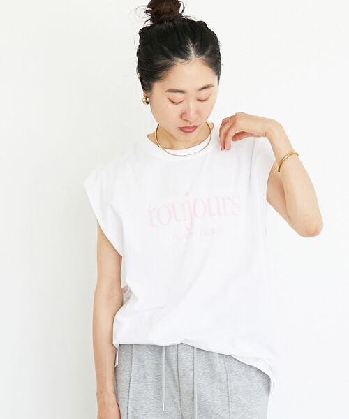 le.coeur blanc / ルクールブラン Tシャツ | toujoursロゴプリントフレンチTシャツ | 詳細14