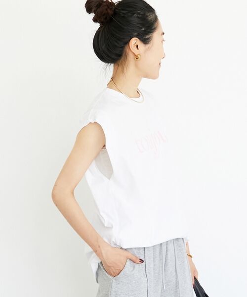 le.coeur blanc / ルクールブラン Tシャツ | toujoursロゴプリントフレンチTシャツ | 詳細15