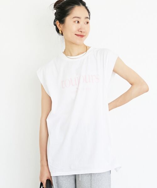 le.coeur blanc / ルクールブラン Tシャツ | toujoursロゴプリントフレンチTシャツ | 詳細17