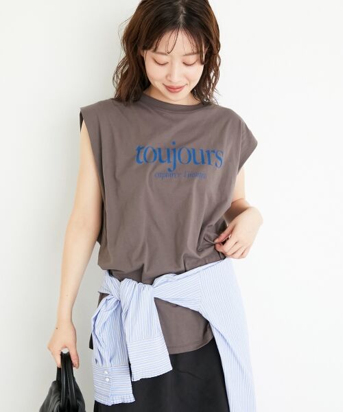 le.coeur blanc / ルクールブラン Tシャツ | toujoursロゴプリントフレンチTシャツ | 詳細2
