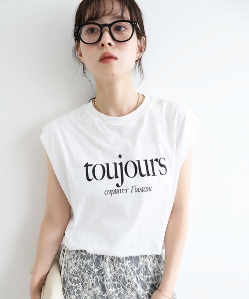 le.coeur blanc / ルクールブラン Tシャツ | toujoursロゴプリントフレンチTシャツ | 詳細27