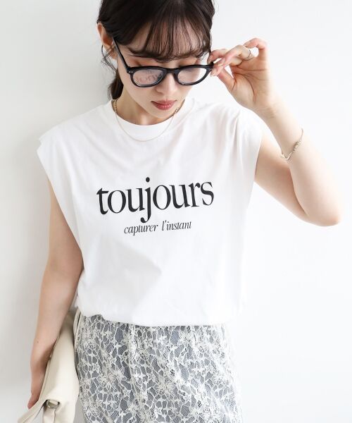 le.coeur blanc / ルクールブラン Tシャツ | toujoursロゴプリントフレンチTシャツ | 詳細28