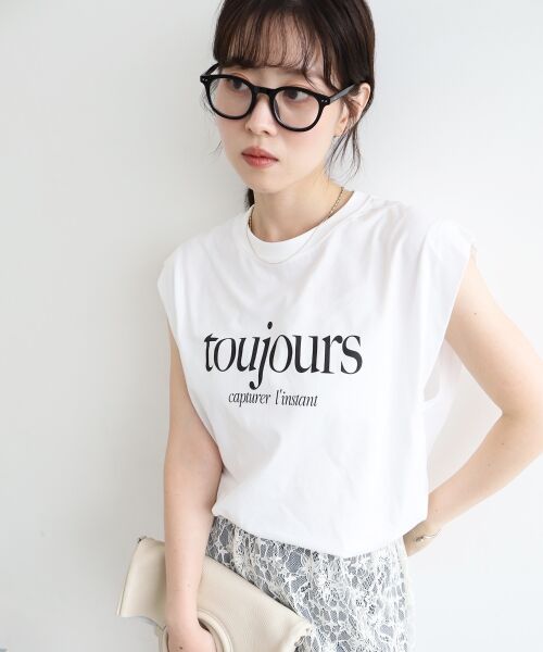 le.coeur blanc / ルクールブラン Tシャツ | toujoursロゴプリントフレンチTシャツ | 詳細29