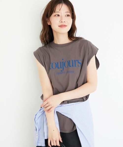 le.coeur blanc / ルクールブラン Tシャツ | toujoursロゴプリントフレンチTシャツ | 詳細3