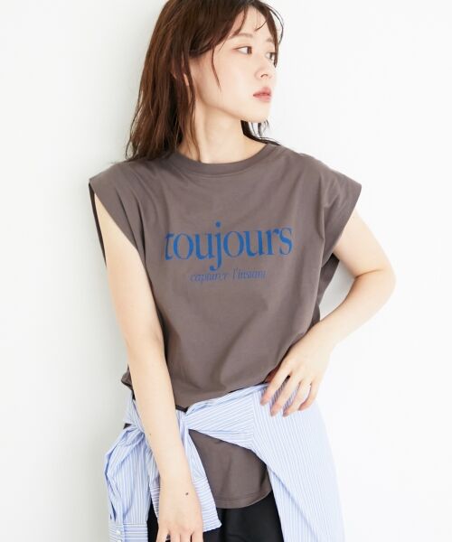 le.coeur blanc / ルクールブラン Tシャツ | toujoursロゴプリントフレンチTシャツ | 詳細4