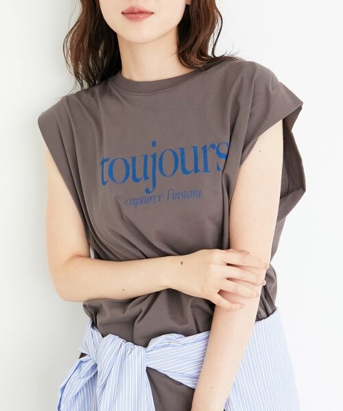 le.coeur blanc / ルクールブラン Tシャツ | toujoursロゴプリントフレンチTシャツ | 詳細5