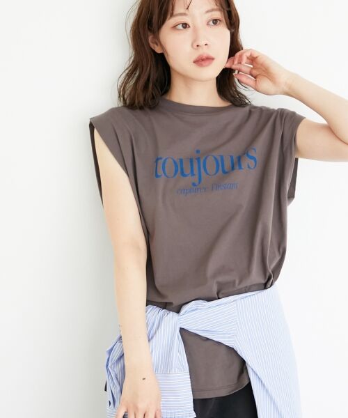 le.coeur blanc / ルクールブラン Tシャツ | toujoursロゴプリントフレンチTシャツ | 詳細6
