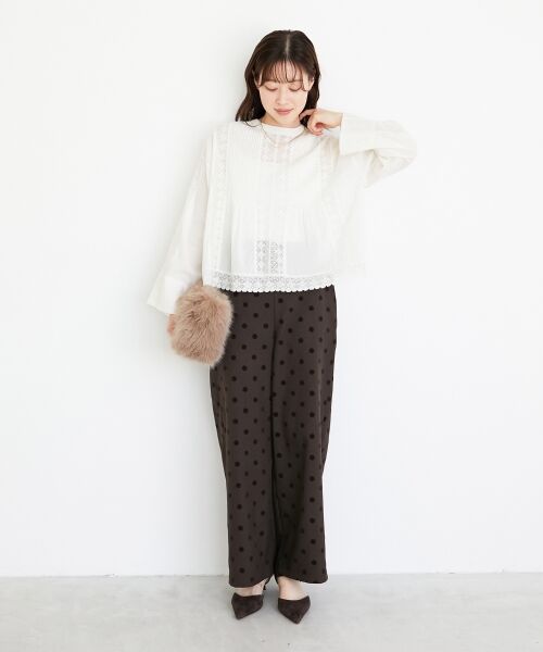 le.coeur blanc / ルクールブラン その他パンツ | 《手洗い可能》ドットワイドパンツ | 詳細13