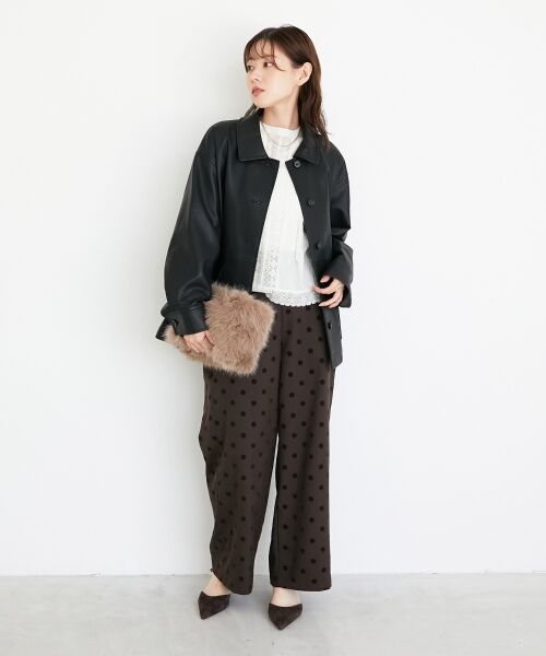 le.coeur blanc / ルクールブラン その他パンツ | 《手洗い可能》ドットワイドパンツ | 詳細16