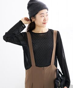 le.coeur blanc / ルクールブラン カットソー | シアーラメフロッキードットプルオーバー