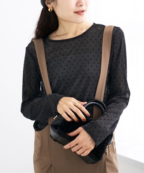 le.coeur blanc / ルクールブラン カットソー | シアーラメフロッキードットプルオーバー | 詳細14