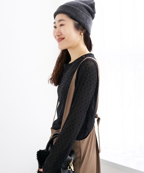 le.coeur blanc / ルクールブラン カットソー | シアーラメフロッキードットプルオーバー | 詳細16