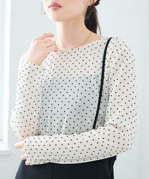 le.coeur blanc / ルクールブラン カットソー | シアーラメフロッキードットプルオーバー | 詳細6