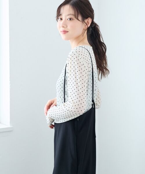 le.coeur blanc / ルクールブラン カットソー | シアーラメフロッキードットプルオーバー | 詳細9