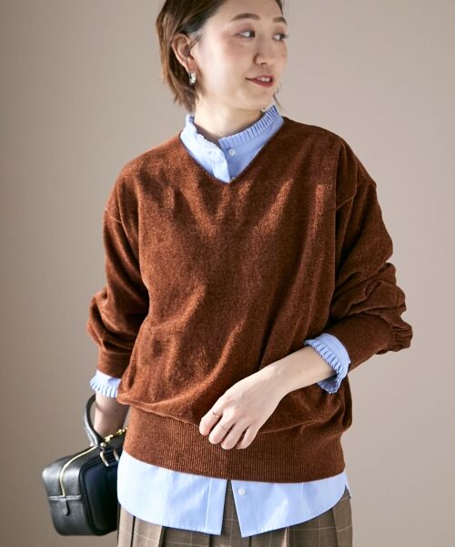 le.coeur blanc / ルクールブラン ニット・セーター | モールヤーンVネックプルオーバー | 詳細11