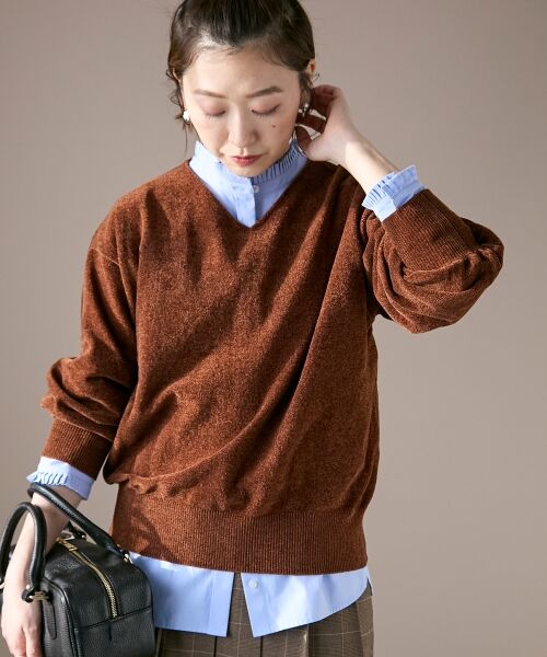 le.coeur blanc / ルクールブラン ニット・セーター | モールヤーンVネックプルオーバー | 詳細12