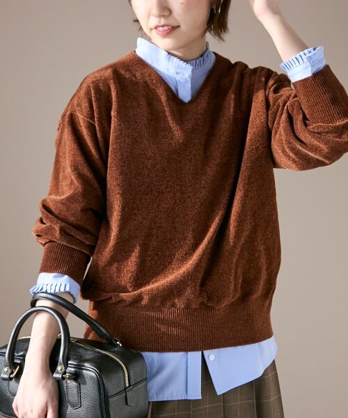 le.coeur blanc / ルクールブラン ニット・セーター | モールヤーンVネックプルオーバー | 詳細14