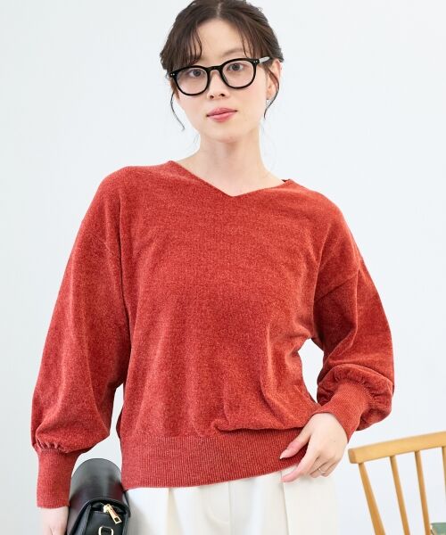 le.coeur blanc / ルクールブラン ニット・セーター | モールヤーンVネックプルオーバー | 詳細17