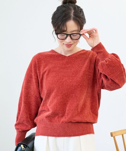 le.coeur blanc / ルクールブラン ニット・セーター | モールヤーンVネックプルオーバー | 詳細19