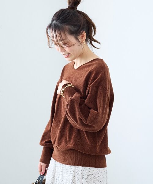 le.coeur blanc / ルクールブラン ニット・セーター | モールヤーンVネックプルオーバー | 詳細4