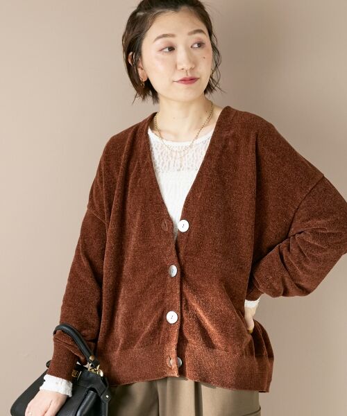 le.coeur blanc / ルクールブラン カーディガン・ボレロ | モールヤーンVネックカーディガン | 詳細15