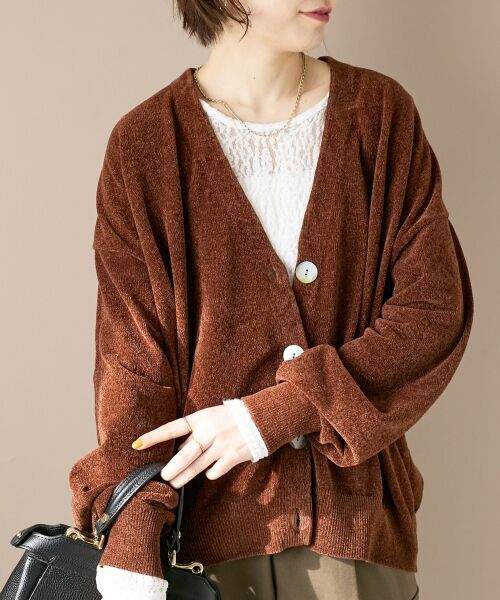 le.coeur blanc / ルクールブラン カーディガン・ボレロ | モールヤーンVネックカーディガン | 詳細18