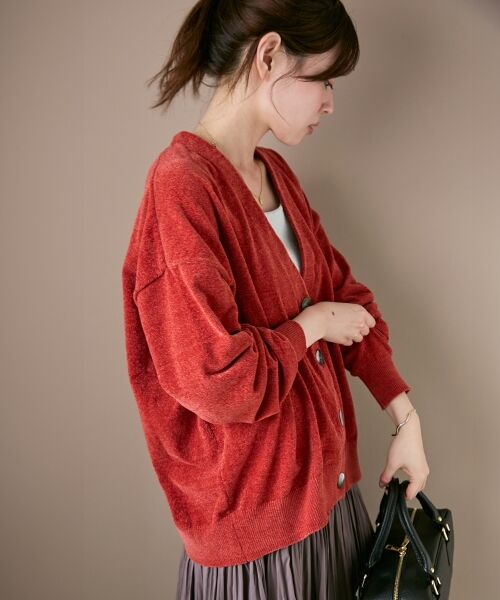 le.coeur blanc / ルクールブラン カーディガン・ボレロ | モールヤーンVネックカーディガン | 詳細3