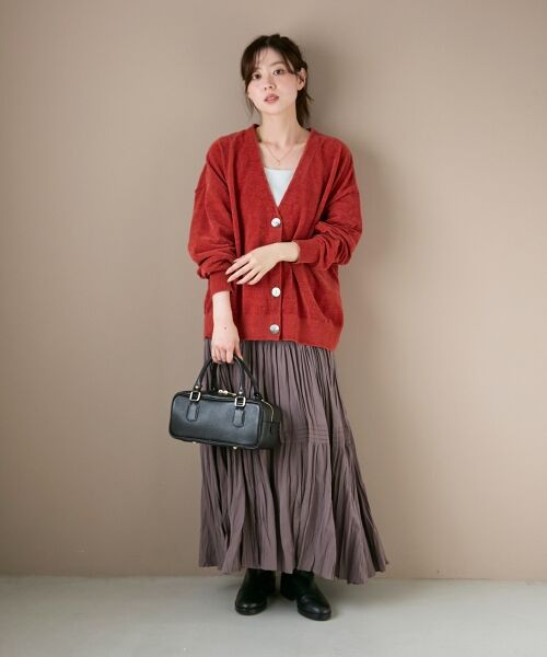 le.coeur blanc / ルクールブラン カーディガン・ボレロ | モールヤーンVネックカーディガン | 詳細7