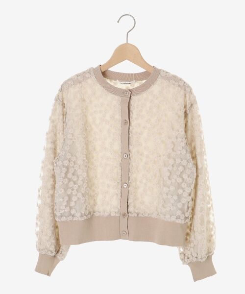 le.coeur blanc / ルクールブラン カーディガン・ボレロ | フラワーレース刺繍ニットカーディガン | 詳細14