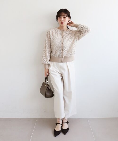 le.coeur blanc / ルクールブラン カーディガン・ボレロ | フラワーレース刺繍ニットカーディガン | 詳細26