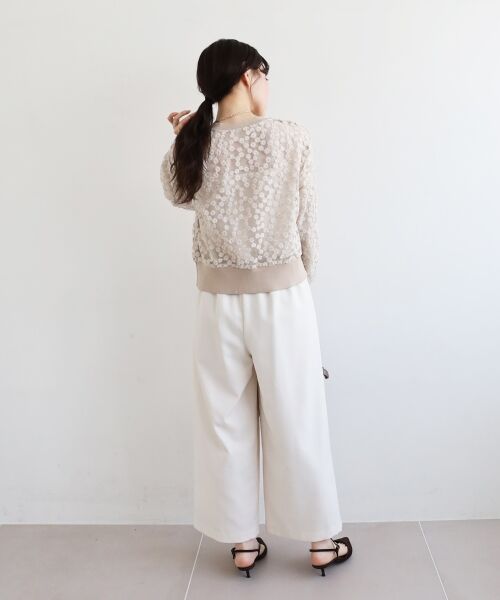 le.coeur blanc / ルクールブラン カーディガン・ボレロ | フラワーレース刺繍ニットカーディガン | 詳細29