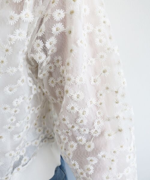 le.coeur blanc / ルクールブラン カーディガン・ボレロ | フラワーレース刺繍ニットカーディガン | 詳細8
