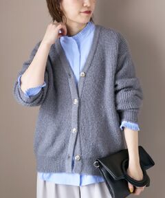 le.coeur blanc / ルクールブラン カーディガン・ボレロ | 《手洗い可能》ラメシャギーニットカーデ