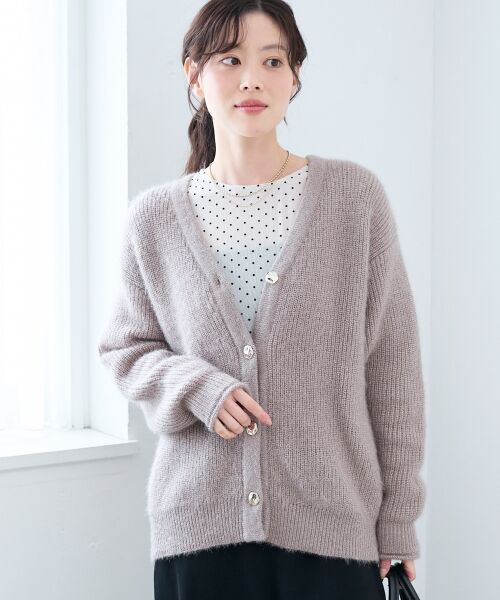 le.coeur blanc / ルクールブラン カーディガン・ボレロ | 《手洗い可能》ラメシャギーニットカーデ | 詳細4