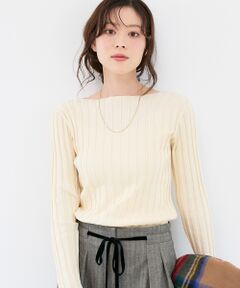 le.coeur blanc / ルクールブラン ニット・セーター | 《手洗い可能》ボートネックリブニット