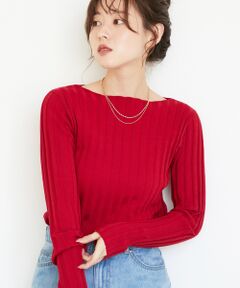 le.coeur blanc / ルクールブラン ニット・セーター | 《手洗い可能》ボートネックリブニット